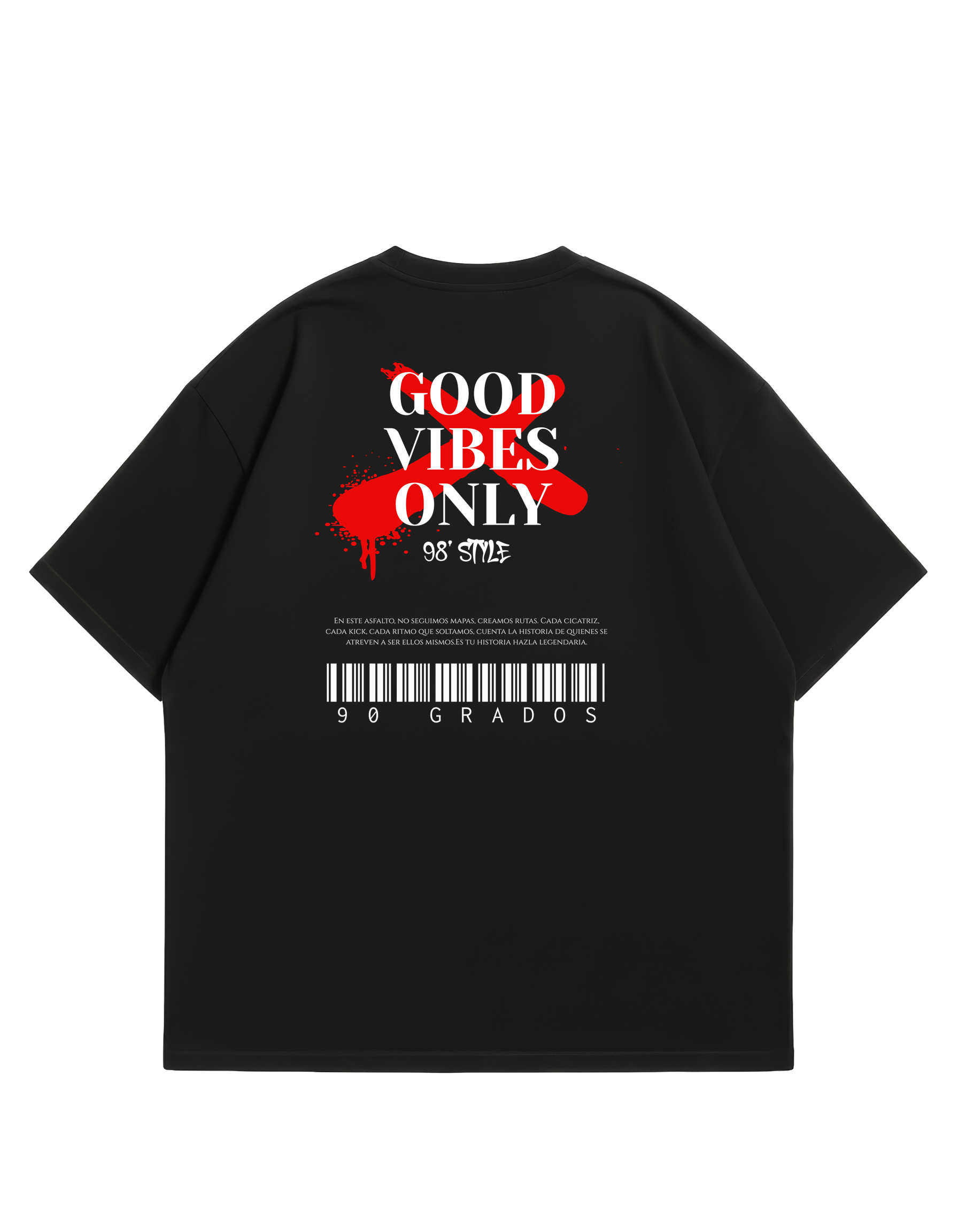 Camiseta Oversized Negra 90 Vibes