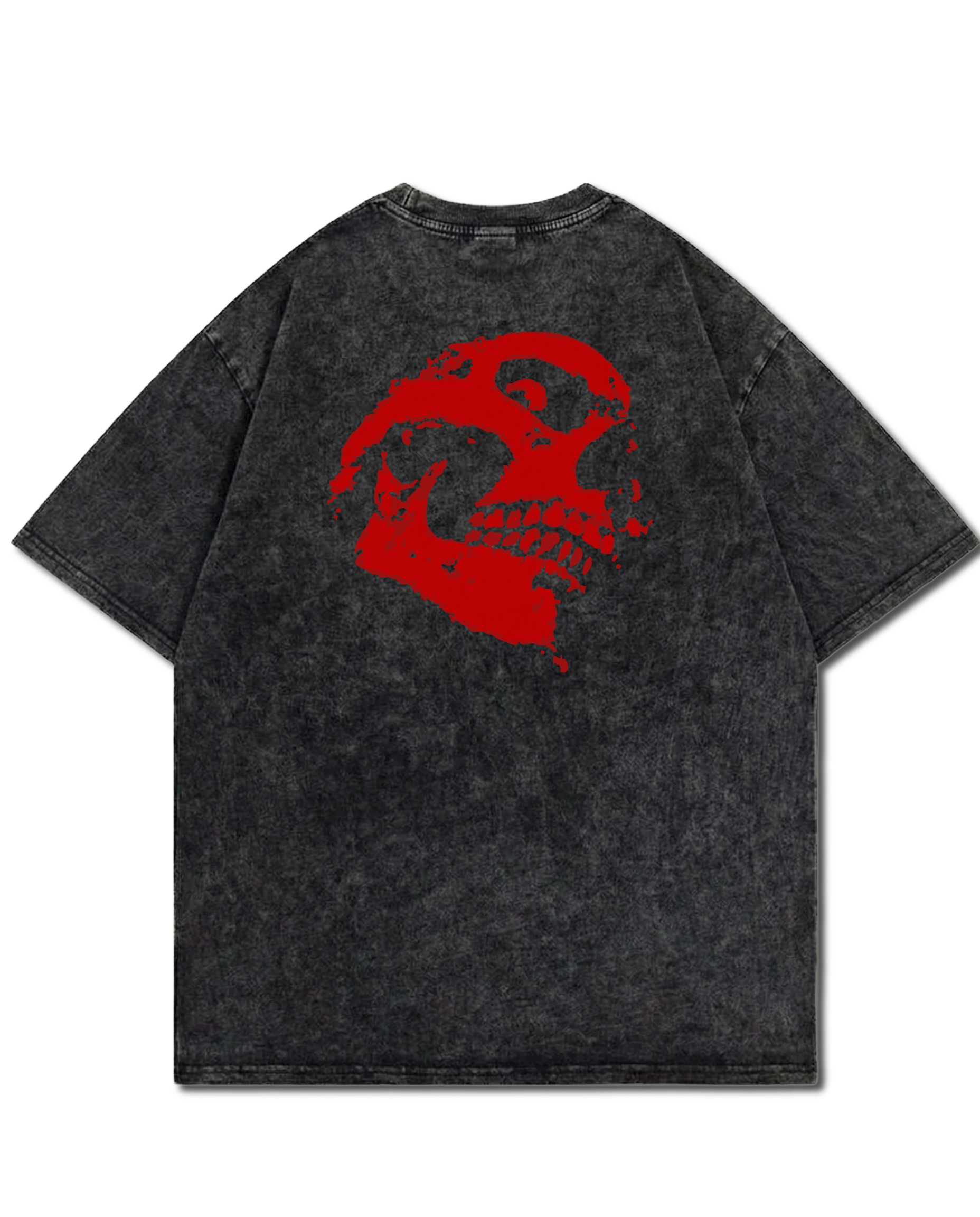 Camiseta Oversized Washed Red Skull